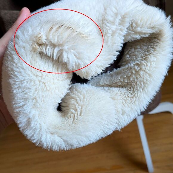 Vintage 90s Midwest Traders Suede Chore Coat Faux Sherpa Leather Jacket Size L - Picture 6 of 10